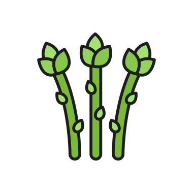 Sağlıklı yiyecek, sebze ve organik yaşam tasarımı için kuşkonmaz simgesi.