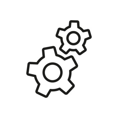 Makine, mühendislik ve endüstriyel sistem projeleri için vites simgesi.