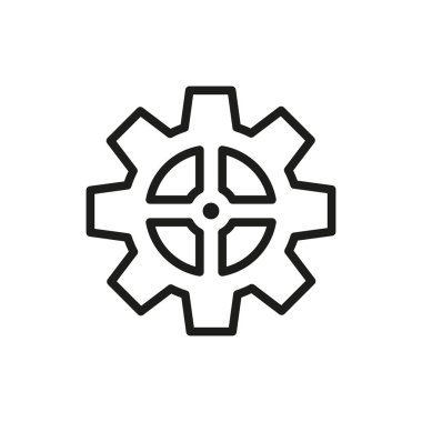 Makine, mühendislik ve endüstriyel sistem projeleri için vites simgesi.