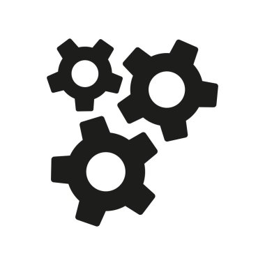 Makine, mühendislik ve endüstriyel sistem projeleri için vites simgesi.