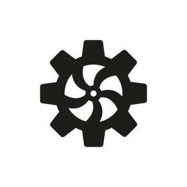 Makine, mühendislik ve endüstriyel sistem projeleri için vites simgesi.