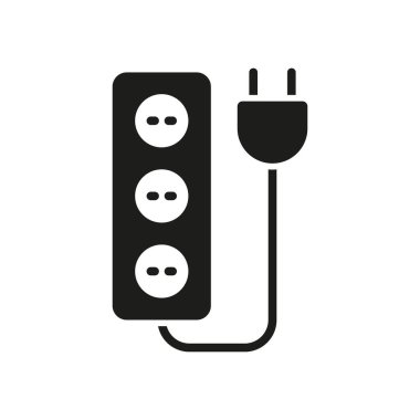 Elektrik, güç ve bağlantı projeleri için uzatma kablosu simgesi.