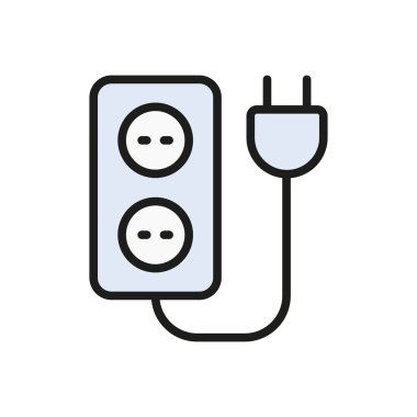 Elektrik, güç ve bağlantı projeleri için uzatma kablosu simgesi.
