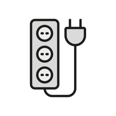 Elektrik, güç ve bağlantı projeleri için uzatma kablosu simgesi.