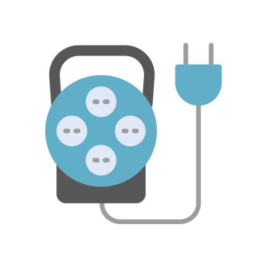 Elektrik, güç ve bağlantı projeleri için uzatma kablosu simgesi.