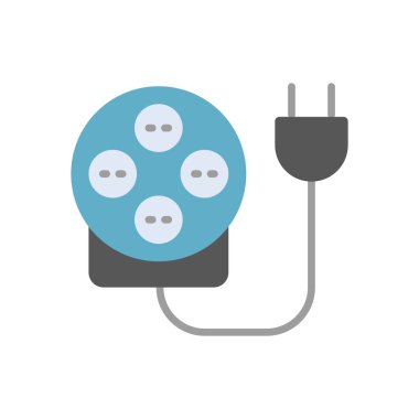 Elektrik, güç ve bağlantı projeleri için uzatma kablosu simgesi.