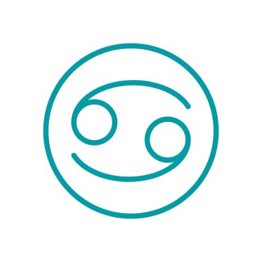 Astroloji, yıldız falı ve göksel projeler için kanser burcu simgesi.