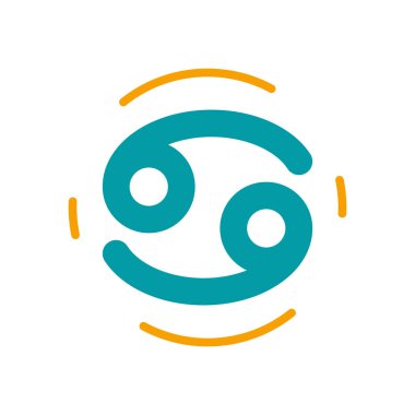 Astroloji, yıldız falı ve göksel projeler için kanser burcu simgesi.