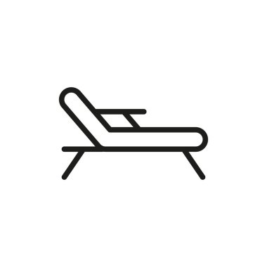 Yaz tatili için güverte başkanı ikonu, deniz kenarında rahatlama ve tatil tasarımı.