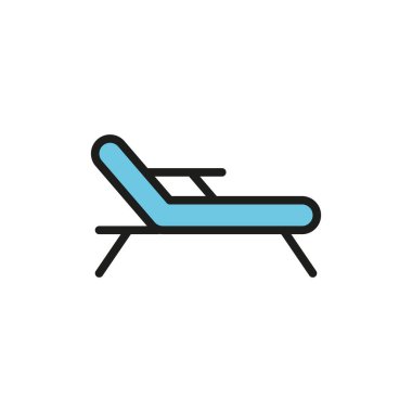 Yaz tatili için güverte başkanı ikonu, deniz kenarında rahatlama ve tatil tasarımı.