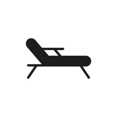 Yaz tatili için güverte başkanı ikonu, deniz kenarında rahatlama ve tatil tasarımı.