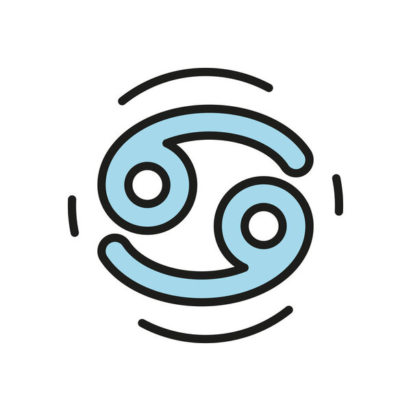 Cancer zodiac icon for astrology, horoscope, and celestial inspired projects.