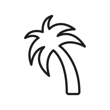 Tropikal, tatil ve tatil projeleri için palmiye ağacı simgesi.