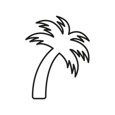 Tropikal, tatil ve tatil projeleri için palmiye ağacı simgesi.