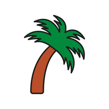 Tropikal, tatil ve tatil projeleri için palmiye ağacı simgesi.