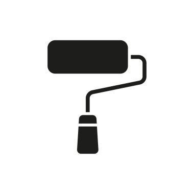 Ev yenileme, duvar boyası ve dekorasyon projeleri için boya silindiri simgesi.