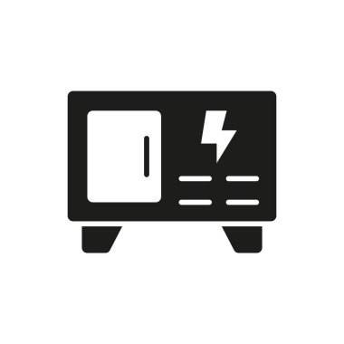 Elektrik, yedek ve endüstriyel projeler için jeneratör simgesi.