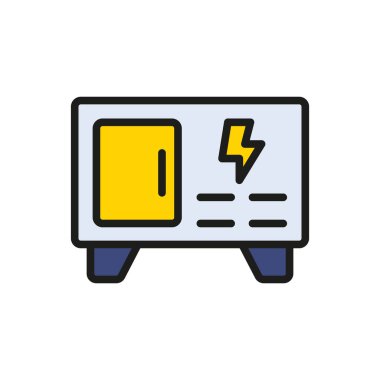 Elektrik, yedek ve endüstriyel projeler için jeneratör simgesi.