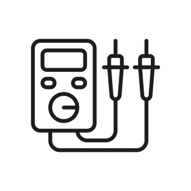 Elektrik, onarım ve tanı aracı içeriği için çoklu voltaj test simgesi.
