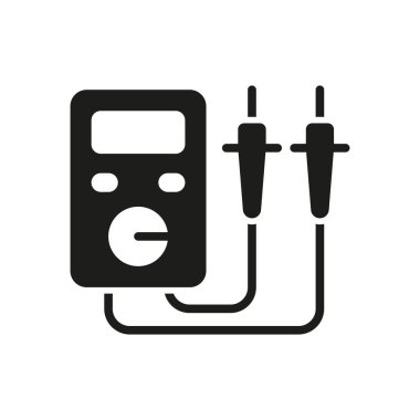 Elektrik, onarım ve tanı aracı içeriği için çoklu voltaj test simgesi.