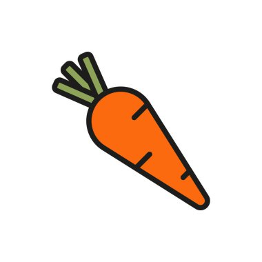 Sağlıklı gıda, çiftlik ve sebze içeriği için havuç ikonu.