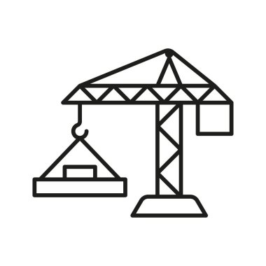 İnşaat alanı vinç simgesi inşaat, endüstriyel ve ağır kaldırma projeleri için.