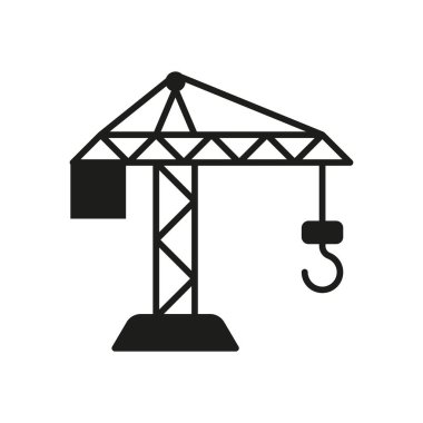 İnşaat alanı vinç simgesi inşaat, endüstriyel ve ağır kaldırma projeleri için.