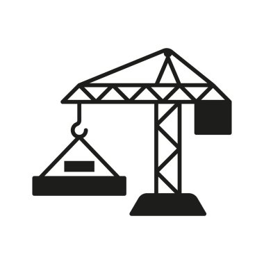 İnşaat alanı vinç simgesi inşaat, endüstriyel ve ağır kaldırma projeleri için.