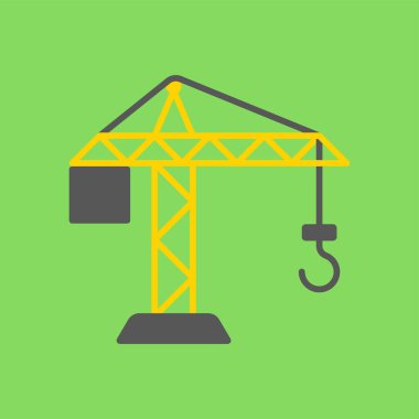 İnşaat alanı vinç simgesi inşaat, endüstriyel ve ağır kaldırma projeleri için.