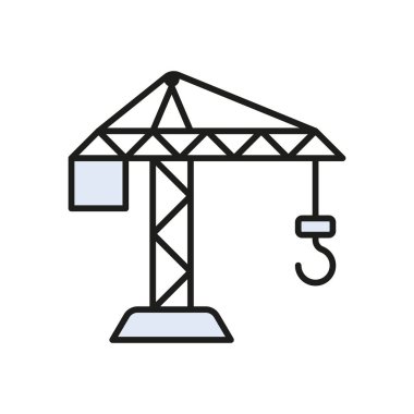 İnşaat alanı vinç simgesi inşaat, endüstriyel ve ağır kaldırma projeleri için.