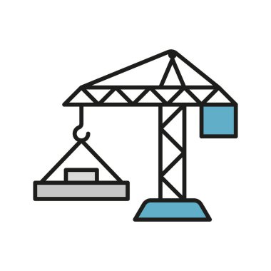 İnşaat alanı vinç simgesi inşaat, endüstriyel ve ağır kaldırma projeleri için.