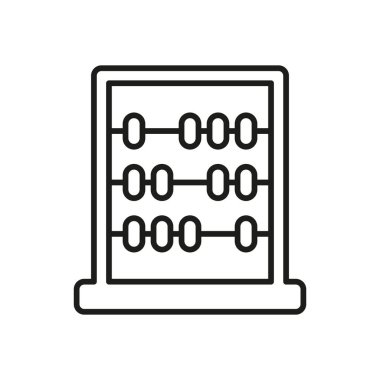 Geleneksel matematik, sayma ve ilk finansal araçları temsil eden klasik bir abaküs simgesi.