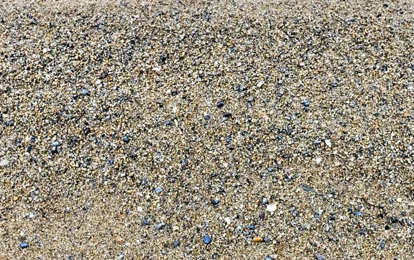 Textuur Van Het Zand Het Meer Kleine Stenen Tegenkomt — Stockfoto