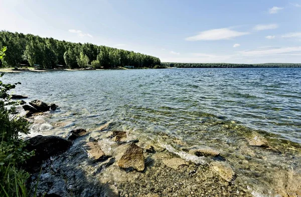 Rocky Shore Lake View South Ural Lake Uvildy — Stock Photo, Image