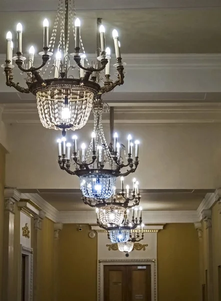 Row of chandeliers in the corridor of the Opera house — Stock Photo, Image