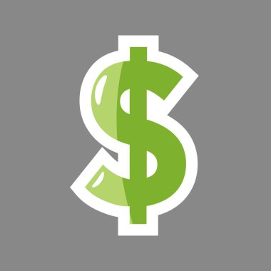 Vektör renkli etiket dolar simgesi. Düz dolar simgesi. Katmanlar kolay düzenleme Gösterim amacıyla gruplandırılmış. Tasarımlarınız için. 
