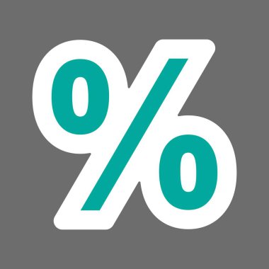 Vektör renkli etiket yüzde simgesi. Bir düz yüzde simgesi. Katmanlar kolay düzenleme Gösterim amacıyla gruplandırılmış. Tasarımlarınız için. 