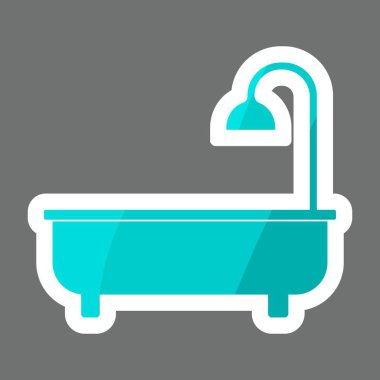 Vektör renkli etiket banyo ve duş. Katmanlar kolay düzenleme Gösterim amacıyla gruplandırılmış. Tasarımlarınız için.  