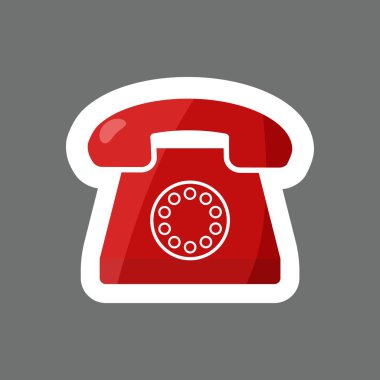 Retro telefon vektör renkli etiket. Vektör telefon simgesi. Katmanlar kolay düzenleme Gösterim amacıyla gruplandırılmış. Tasarımlarınız için. 
