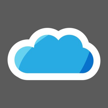 Vektör simge etiket bulut renkli. Mavi bulut illüstrasyon. Katmanlar kolay düzenleme Gösterim amacıyla gruplandırılmış. Tasarımlarınız için. 