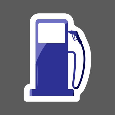 Bir benzin istasyonu, benzin, benzin, benzin, gaz, özü renkli etiket simge vektör. Katmanlar kolay düzenleme Gösterim amacıyla gruplandırılmış. Tasarımlarınız için. 