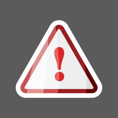 Tehlike işareti simgesi renkli etiket düz. Dikkat dikkat vektör sembolü. Ünlem tehlike uyarı dikkat. Katmanlar kolay düzenleme Gösterim amacıyla gruplandırılmış. Tasarımlarınız için. 