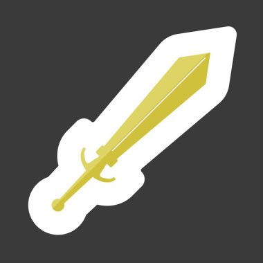 Vektör görüntü kılıç. Vektör simge renkli etiket. Katmanlar kolay düzenleme Gösterim amacıyla gruplandırılmış. Tasarımlarınız için.