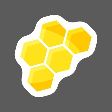 Petek vektör görüntüsü. Vektör simge petek renkli etiket. Katmanlar kolay düzenleme Gösterim amacıyla gruplandırılmış. Tasarımlarınız için.