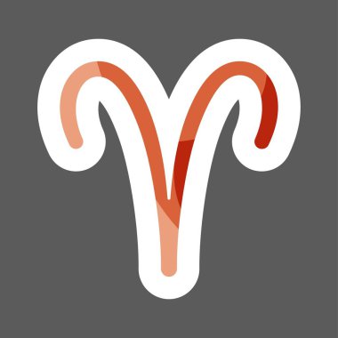 Koç zodyak etiket işareti renkli. Astrolojik sembolü. Vektör simge koç. Katmanlar kolay düzenleme Gösterim amacıyla gruplandırılmış. Tasarımlarınız için.
