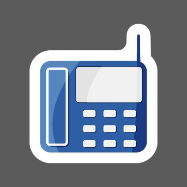 Vektör simge renkli etiket sabit telefon düğmeleri ile. Katmanlar kolay düzenleme Gösterim amacıyla gruplandırılmış. Tasarımlarınız için.