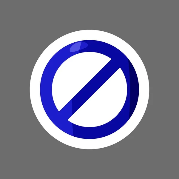 Векторный Цветной Значок Наклейки Запрещающий Знак Невозможно Знак Остановка Запрет — стоковый вектор