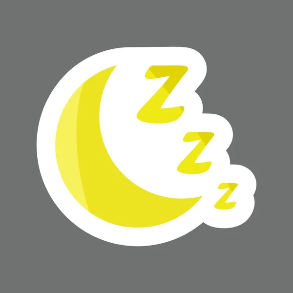 Vector Color Pegatina Noche Luna Sueño Icono Noche Vectorial Capas — Vector de stock