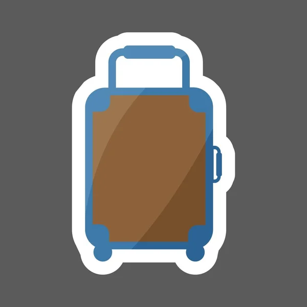 Vector Gekleurde Sticker Bagage Pictogram Bagage Illustratie Pictogram Lagen Gegroepeerd — Stockvector