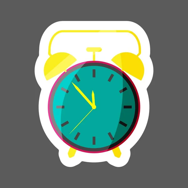 Vector Color Pegatina Icono Despertador Ilustración Del Vector Del Reloj — Vector de stock